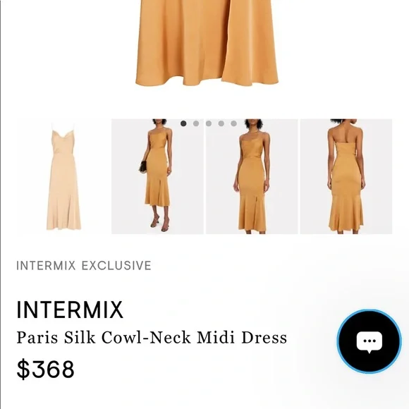 NWT Intermix Paris Silk Cowl-Neck Midi Dress - Picture 9 of 9